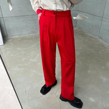 Load image into Gallery viewer, Red Straight Wide Leg Trousers
