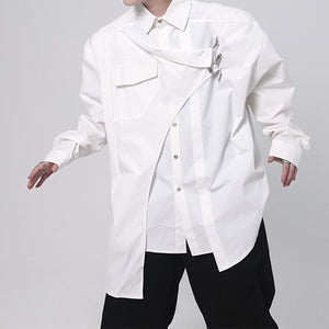 Structured Shoulder Pads Long Sleeve Shirt