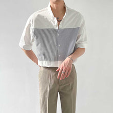 Load image into Gallery viewer, Thin Paneled Striped Half-Sleeve Shirt
