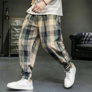 Men's Plaid Harem Pants