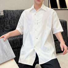 Load image into Gallery viewer, Irregular Placket Panel Short Sleeve Shirt
