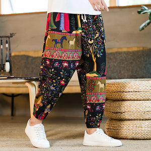 Vintage Print Harem Pants