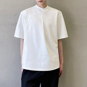 Simple Stand Collar Short Sleeve T-Shirt