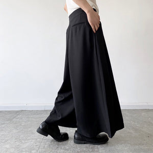 Black Pleated Wide Leg Culottes