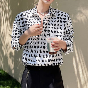 Geometric Pattern Print Loose Shirt