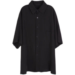 Black Simple Loose Short Sleeve Shirt