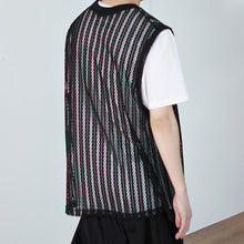 Load image into Gallery viewer, Summer Retro Stripes Openwork Vest
