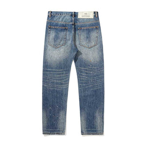 Japanese Light Color Straight Splashed Jeans