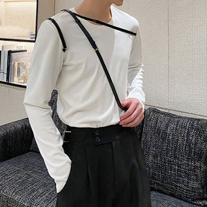 Irregular Strappy Long Sleeve T-shirt