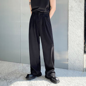 Solid Color Straight Drape Casual Pants