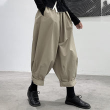 Load image into Gallery viewer, Dark Solid Color Casual Nine Point Carrot Pants
