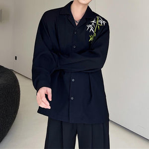 Bamboo Embroidery Long Sleeve Shirt