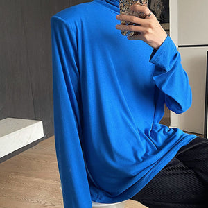 High Neck Shoulder Pad Long Sleeve T-Shirt