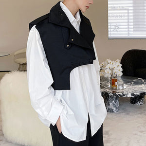 Irregular Hem Single Breasted Cropped Vest