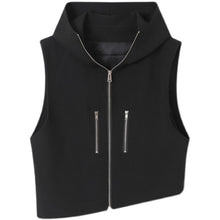 Load image into Gallery viewer, Zip Hood Sleeveless Vest Jacket
