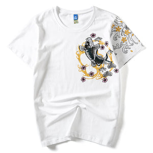 Fish Embroidered Short Sleeve T-Shirt