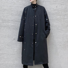 Load image into Gallery viewer, Loose Stand Collar Long Over Knee Windbreaker
