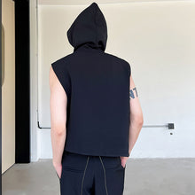 Load image into Gallery viewer, Zip Hood Sleeveless Vest Jacket
