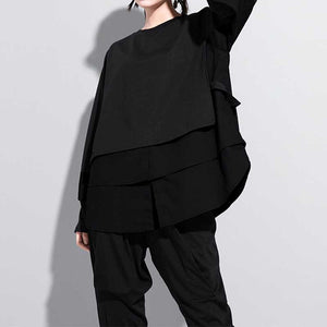 Fake Two-piece Straight Spliced Long-sleeved Shirt