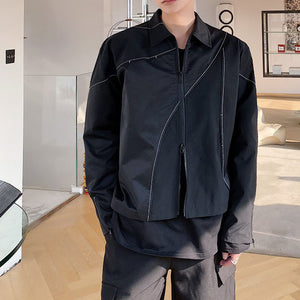 Irregular Stitching Casual Lapel Jacket