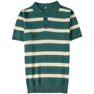 Wide Stripe Slim Fit Polo Shirt