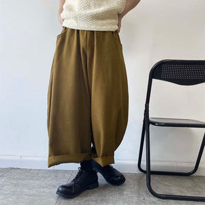 Japanese Retro Cropped Wide Leg Pants