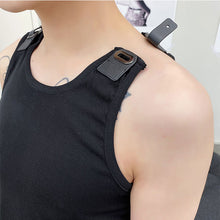 Load image into Gallery viewer, Detachable Leather Tab Sleeveless Vest
