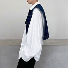 Load image into Gallery viewer, Asymmetrical Pockets Cropped Denim Vest
