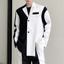 Load image into Gallery viewer, Black And White Contrast Color Two-piece Suit
