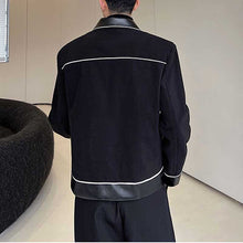 Load image into Gallery viewer, PU Leather Webbing Lapel Jacket
