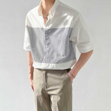 Load image into Gallery viewer, Thin Paneled Striped Half-Sleeve Shirt
