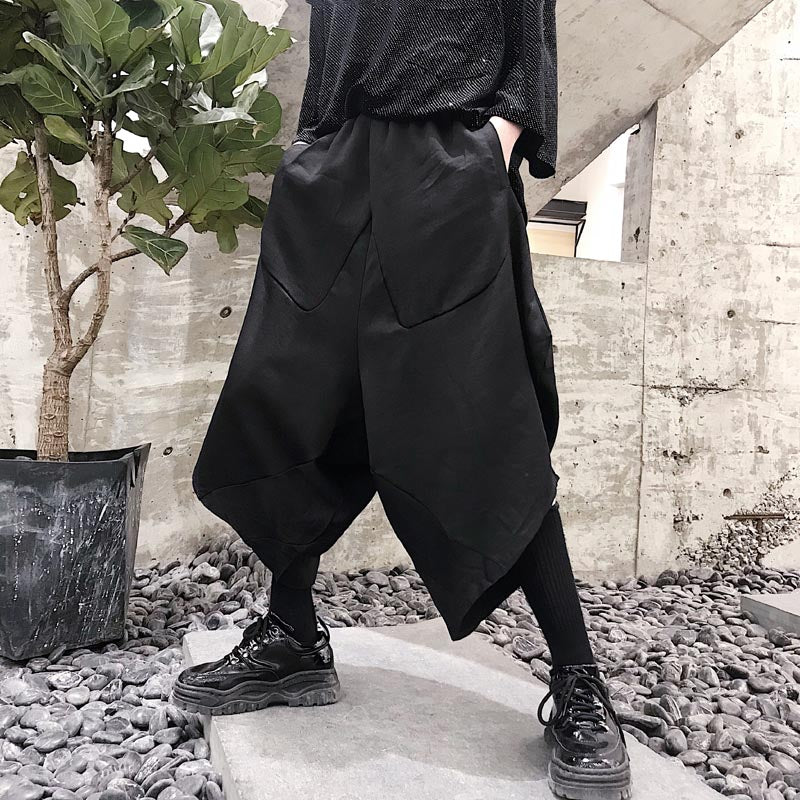 Irregular Hem Loose Cropped Harem Pants