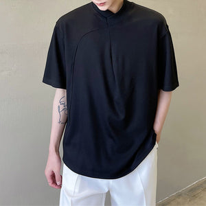 Simple Stand Collar Short Sleeve T-Shirt