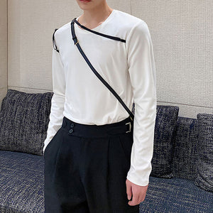 Irregular Strappy Long Sleeve T-shirt