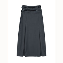 Load image into Gallery viewer, A-line Suit Skirt With Double Belt
