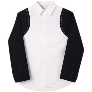 Hand Stitched Black And White Contrast Shirt