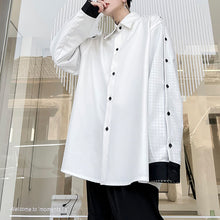 Load image into Gallery viewer, Contrast Panel Button Sleeves Shirt
