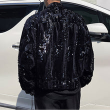 Load image into Gallery viewer, Black Sequined Cropped Jacket
