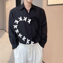 Load image into Gallery viewer, Bow Contrast Lace Shirt
