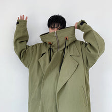 Load image into Gallery viewer, Large Lapel Hooded Retro Jacket
