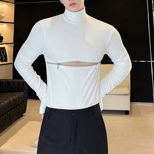 Long Sleeve Turtleneck Zip T-Shirt