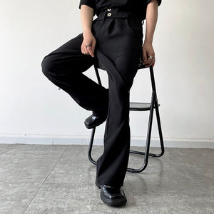 Irregular Button Tab Pants