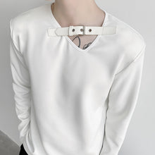 Load image into Gallery viewer, V-neck Shoulder Pads Simple Bottoming Shirt
