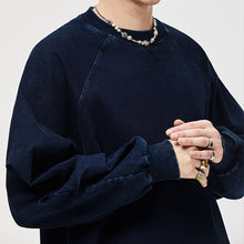 Load image into Gallery viewer, Indigo Patch Denim Sweatshirt
