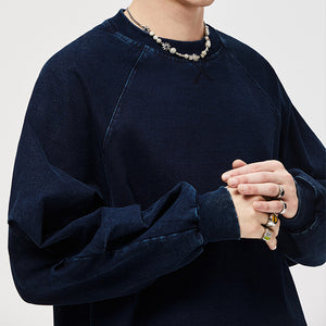 Indigo Patch Denim Sweatshirt