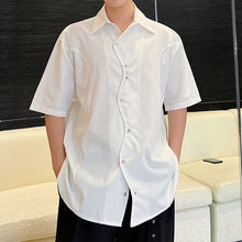 Load image into Gallery viewer, Irregular Placket Panel Short Sleeve Shirt
