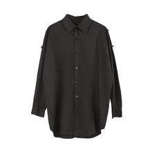 Load image into Gallery viewer, Simple Black Long Sleeve Loose Shirt
