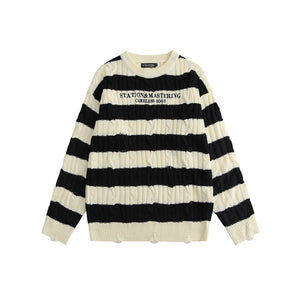 Chunky Striped Sweater Knit Top