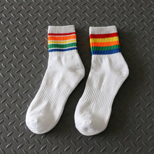 Load image into Gallery viewer, Rainbow Stripe Sports Socks
