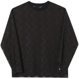 Thin Mesh Dark Pattern Long Sleeve T-Shirt